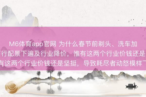 M6体育app官网 为什么春节前剃头、洗车加价激励巨匠反感，经济下行配景下遍及行业降价，惟有这两个行业价钱还是坚挺，导致耗尽者动怒模样飞扬